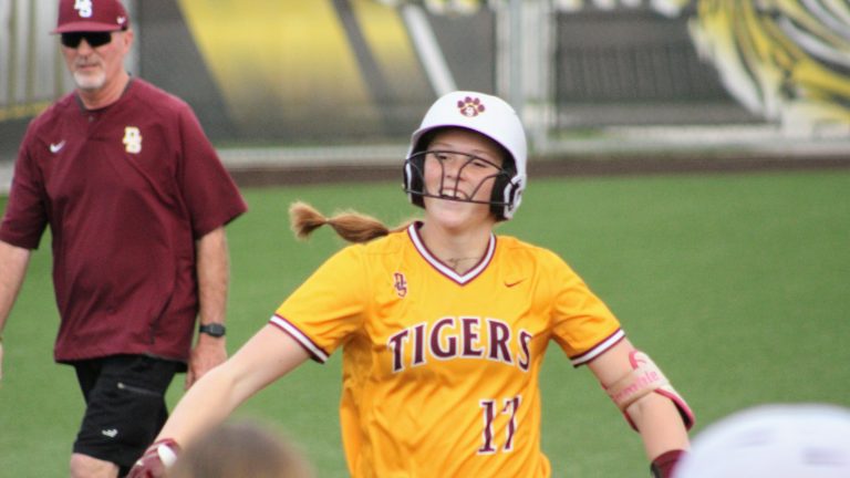 One of the six times Lolo Gamble rounded the bases after a home run in Week 1JPG